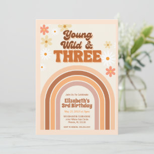 Young Wild et TROIS rétro invitation d'anniversair