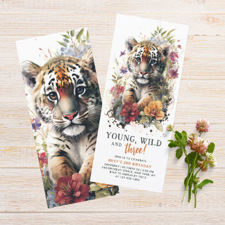 Young Wild Three 3. Geburtstag Kinder Niedlich Tig Einladung