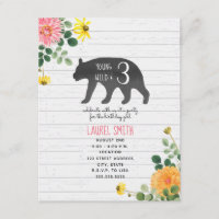 Young Wild Three Bären Wildblume Geburtstag