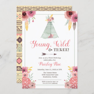 Young Wild & Three Boho Girls Einladung