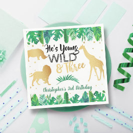 Young Wild & Three Boys Dritter Geburtstag Serviette