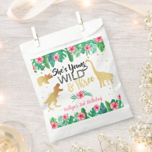 Young Wild & Three Dinosaur Girls Dritter Geburtst Geschenktütchen