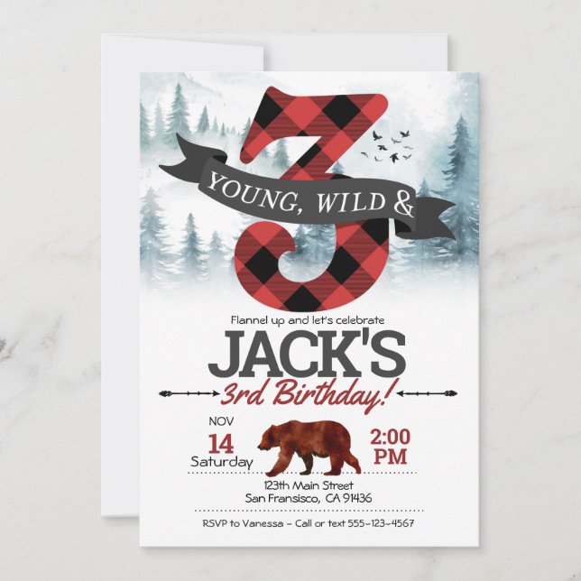 Young Wild & Three Einladung, Lumberjack 3. Einladung (Vorderseite)