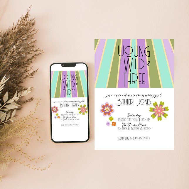 Young, Wild & Three | Einladung zum 3. Geburtstag  (Von Creator hochgeladen)