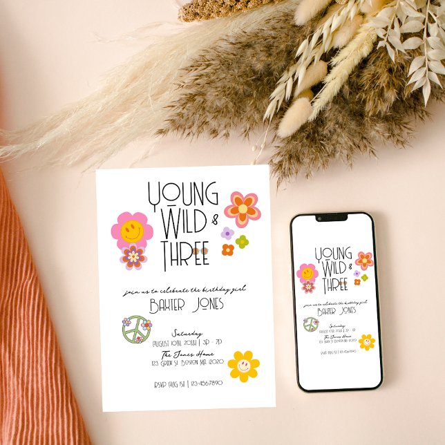 Young, Wild & Three | Einladung zum 3. Geburtstag  (Von Creator hochgeladen)