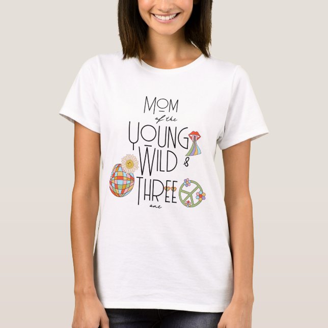 Young, Wild & Three | Girl Birthday T - Shirt | Bo (Vorderseite)