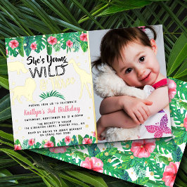 Young Wild & Three Jungle Girls 3. Geburtstag Foto Folieneinladung