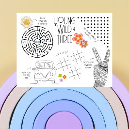 Young, Wild & Three | Kids Activity Tischset | (1)