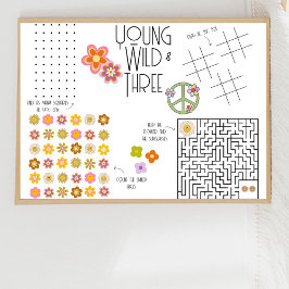 Young, Wild & Three | Kids Activity Tischset | (2)