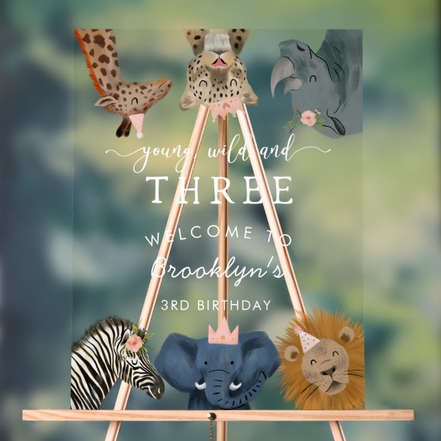 Young Wild Three Pink Safari Bienvenue Anniversair (Neutre)