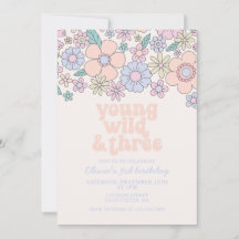 Young Wild Three Retro Floral 3. Geburtstag