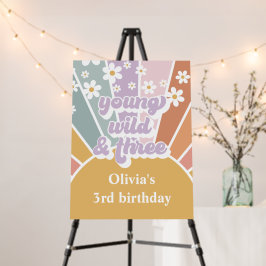 Young Wild Three Retro Sunshine Rainbow Daisy