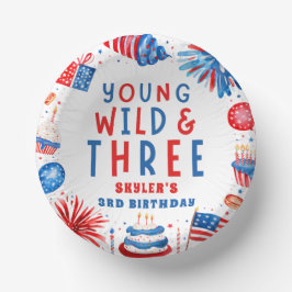 Young Wild und Drei 4. Juli 3. Geburtstag Pappteller