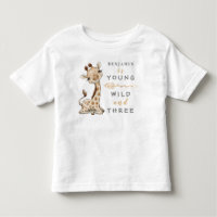 Young Wild und Three Birthday Jungle Baby T - Shir