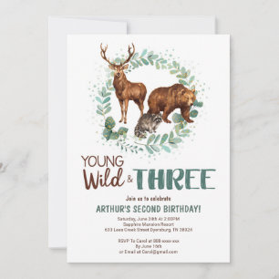 Young Wild Woodland Birthday Invasionsboys Ankündigung