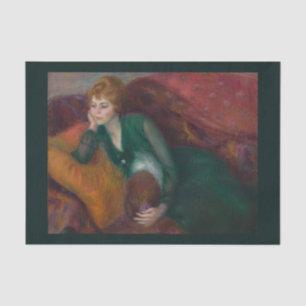 Young Woman in Green, William James Glackens Seidenpapier