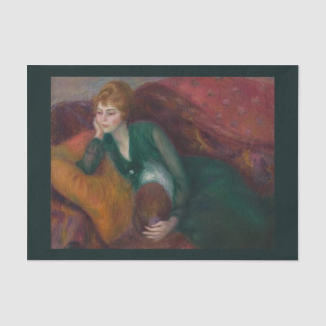 Young Woman in Green, William James Glackens Seidenpapier (Vorderseite)