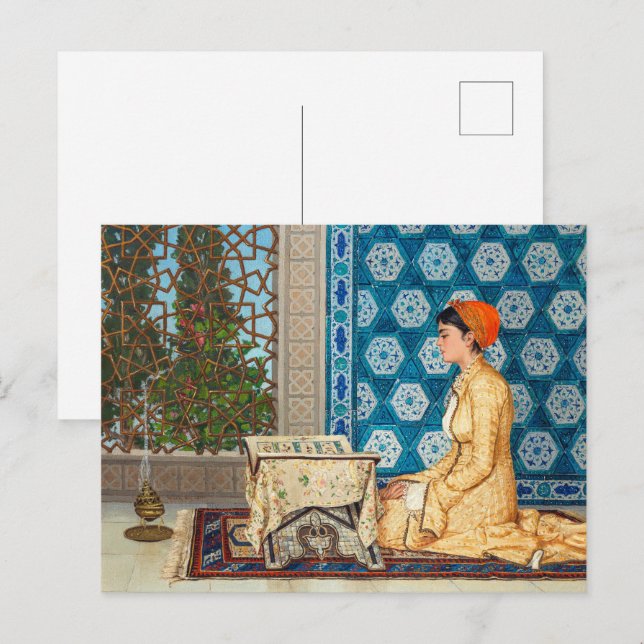 Young Women Reading | Osman Hamdi Bey | Postkarte (Vorne/Hinten)