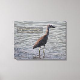Young Yellow Crowning Heron Inspiration Zitat Leinwanddruck