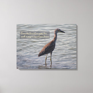 Young Yellow Crowning Heron Inspiration Zitat Leinwanddruck