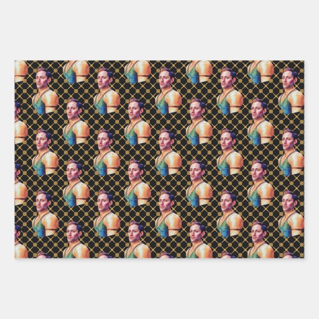 Younger Man Wrapping Paper Geschenkpapier Set (Vorderseite)