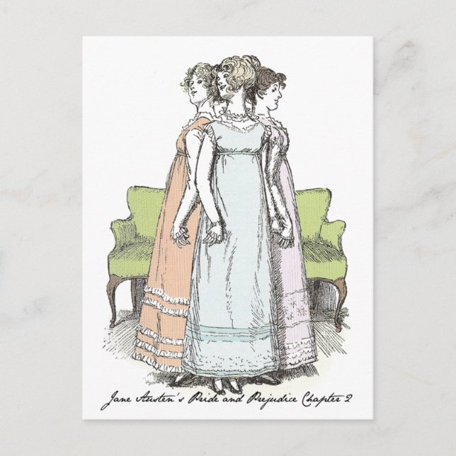 Youngest & Tallest, Jane Austen Pride & Prejudice Postkarte (Vorderseite)