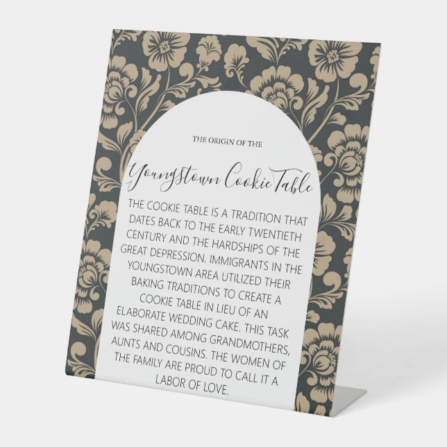 YOUNGSTOWN COOKIE TABLE SIGN WEDING SOCKELSCHILD (Vorderseite)