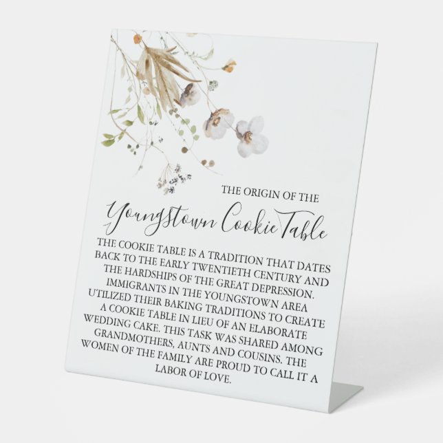 YOUNGSTOWN COOKIE TABLE SIGN WEDING SOCKELSCHILD (Vorderseite)