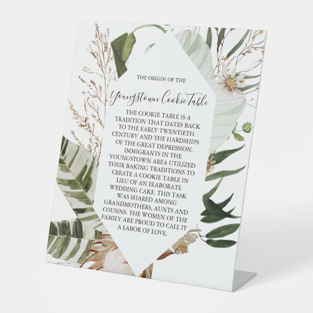 YOUNGSTOWN COOKIE TABLE SIGN WEDING SOCKELSCHILD (Vorderseite)
