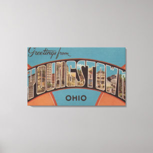 Youngstown, Ohio - Große Buchstabenszenen 2 Leinwanddruck