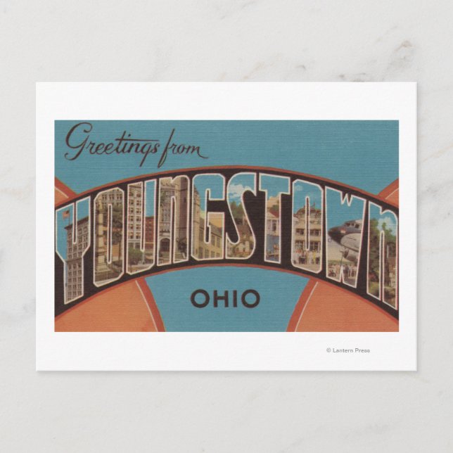 Youngstown, Ohio - Große Buchstabenszenen Postkarte (Vorderseite)