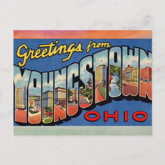 Youngstown Ohio Vintage Reise Postkarte (Vorderseite)