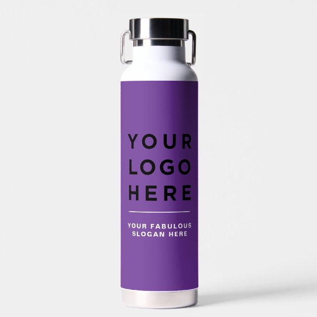 Your Business Logo Website Custom Water Bottle Trinkflasche (Vorne)