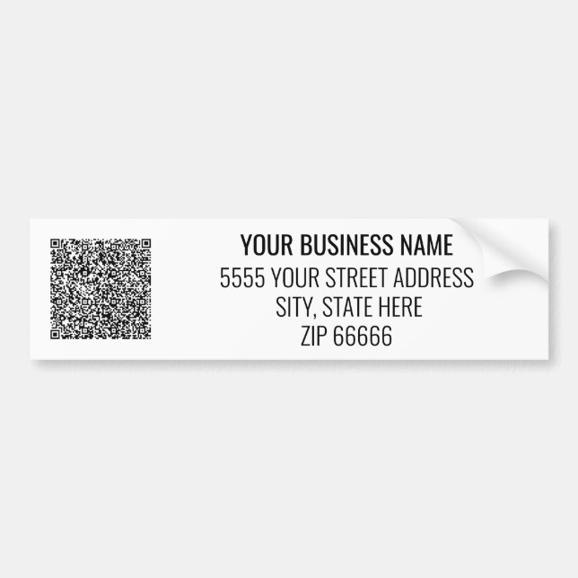 Your Business Name Address and QR Autoaufkleber (Vorne)