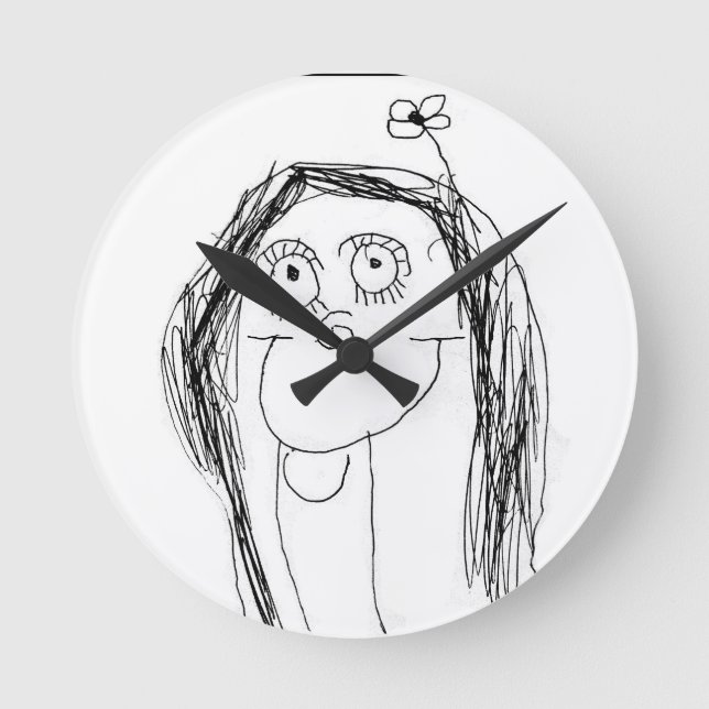 Your Child's Drawing - Mother's Day Gift Runde Wanduhr (Vorderseite)