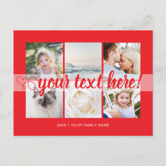Your custom text 6 photos collage universal postkarte