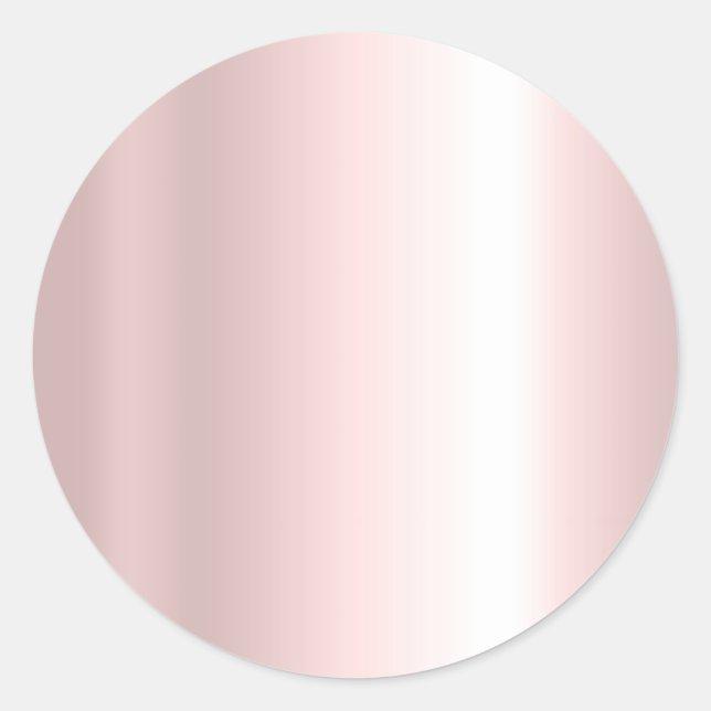 Your Custom Text Elegant Template Blank Rose Gold Runder Aufkleber (Vorderseite)