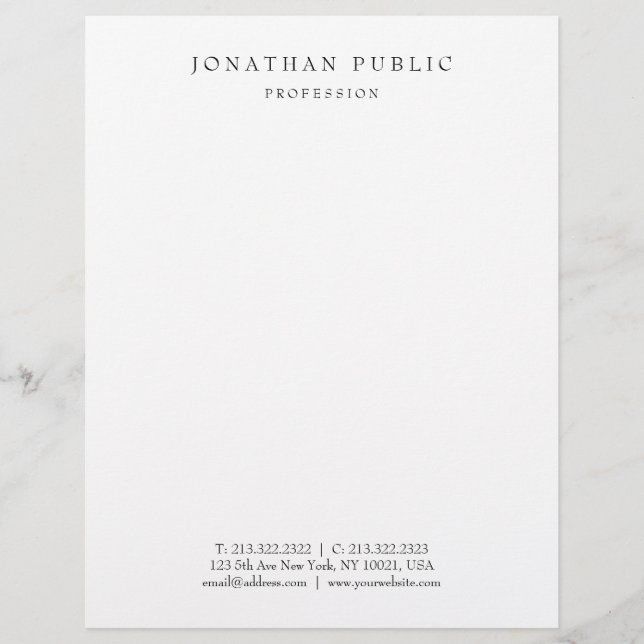 Your Custom Text Modern Simple Template White Briefbogen (Vorderseite)