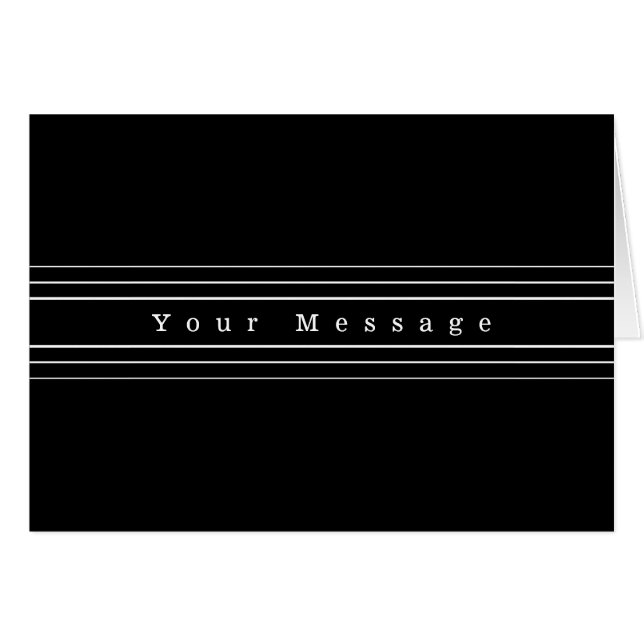 Your Custom Text & Modern Stripes | Black & White (Devant horizontal)