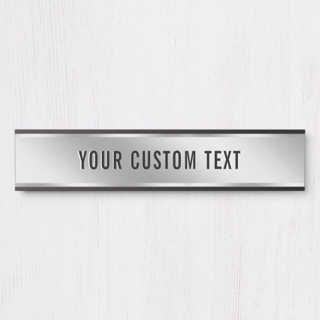 Your Custom Text Silver Template Create Your Own Türschild (Vorderseite )
