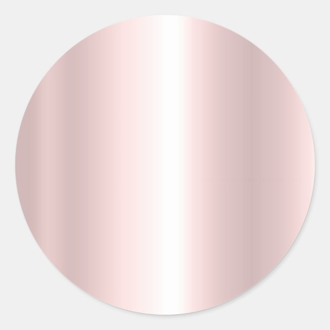 Your Custom Text Stylish Template Blank Rose Gold Runder Aufkleber (Vorderseite)