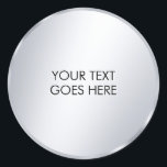 Your Custom Text Template Glam Metallic Silver Runder Aufkleber<br><div class="desc">Your Custom Text Metallic Silver Modern Template Elegant Classic Glam Round Sticker.</div>