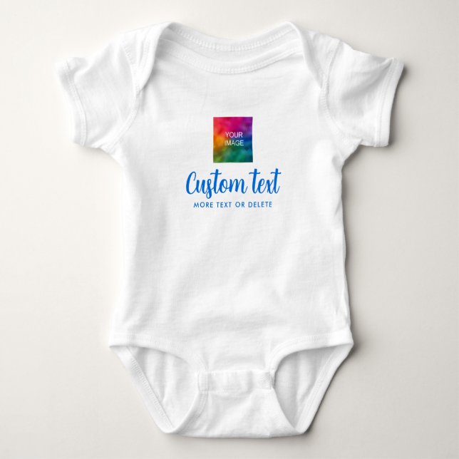 Your Custom Text Upload Image One-Pieces Unisex Baby Strampler (Vorderseite)