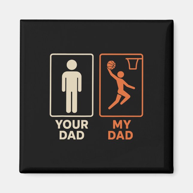 Your Dad My Dad Sketll Dunk Daughter Son Father's  Magnet (Vorne)