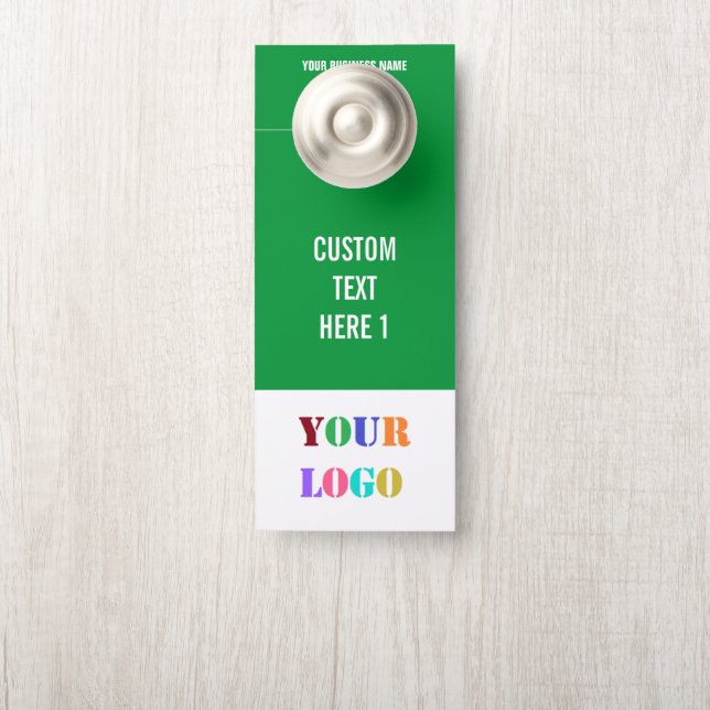 Your Design Company Logo Text Door Hanger Template Türanhänger (Auf Knauf)