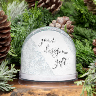 Your Design ers Gift, Golden Snowflake Snow Globe Schneekugeln