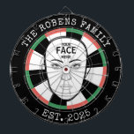 Your Face Here Dartboard Dartscheibe<br><div class="desc">A dartboard is a popular recreational and competitive game that provides hours of fun for players of all ages and skill levels. Typically made from sisal fibers, cork, or electronic components, dartboards are designed to withstand the impact of darts while offering precise scoring zones. Standard dartboards feature a circular design...</div>