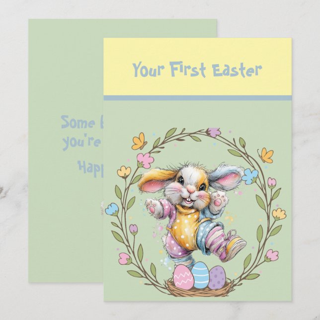 Your First Easter Flat Note Card Mitteilungskarte (Vorne/Hinten)