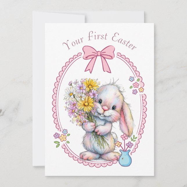 Your First Easter Flat Note Card Mitteilungskarte (Vorderseite)