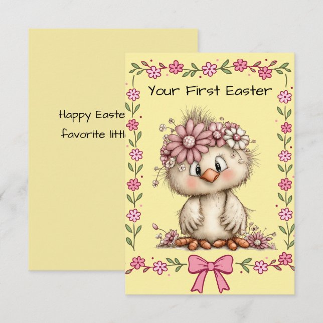 Your First Easter Flat Note Card Mitteilungskarte (Vorne/Hinten)